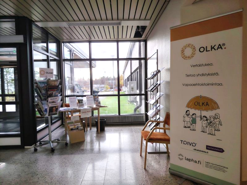 Kemijärven OLKA-piste Hyvinvointikeskus Lapponian pääaulassa.